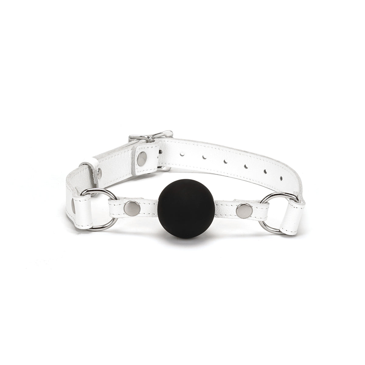 BLANC BALL GAG WITH LEATHER STRAPS