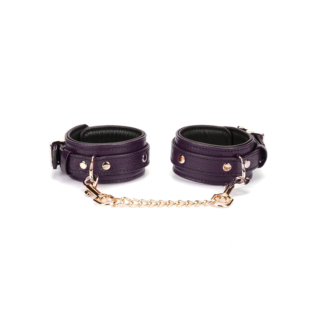 PURP LEATHER HANDCUFFS