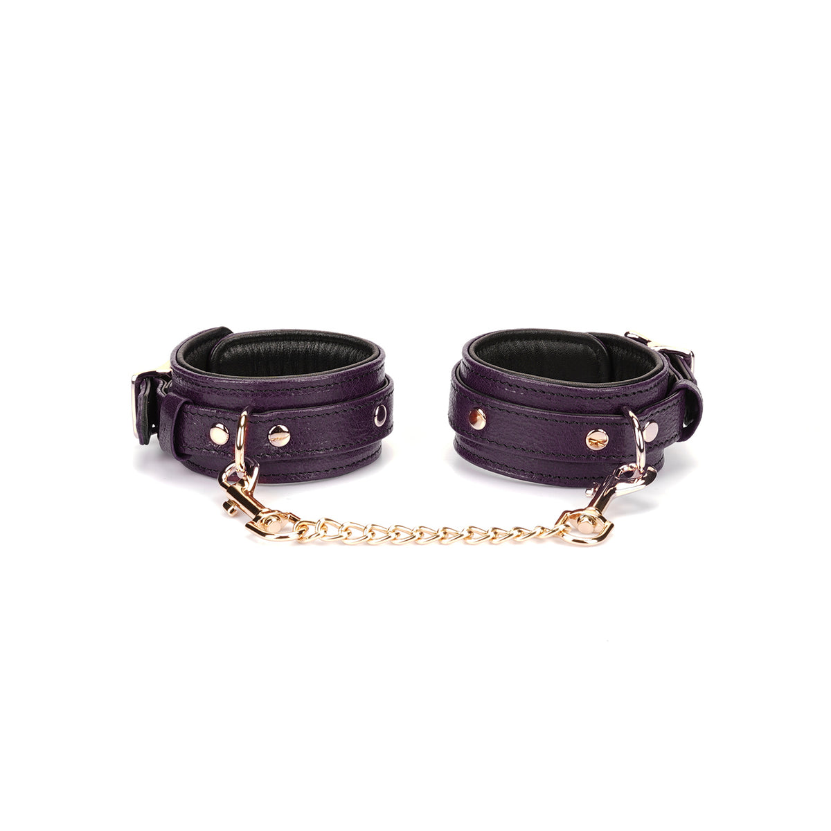 PURP LEATHER HANDCUFFS
