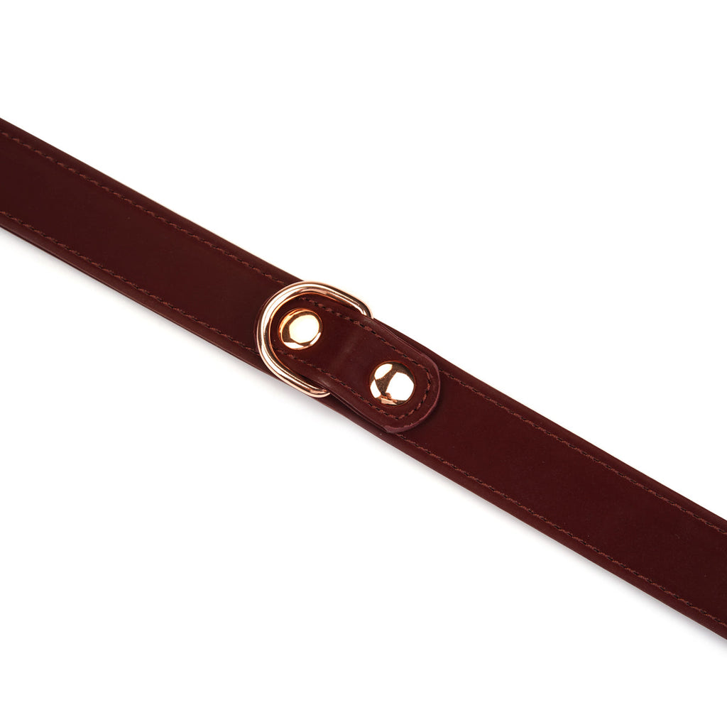 WINE LEATHER COLLAR WITH NIPPLE CLAMPS
