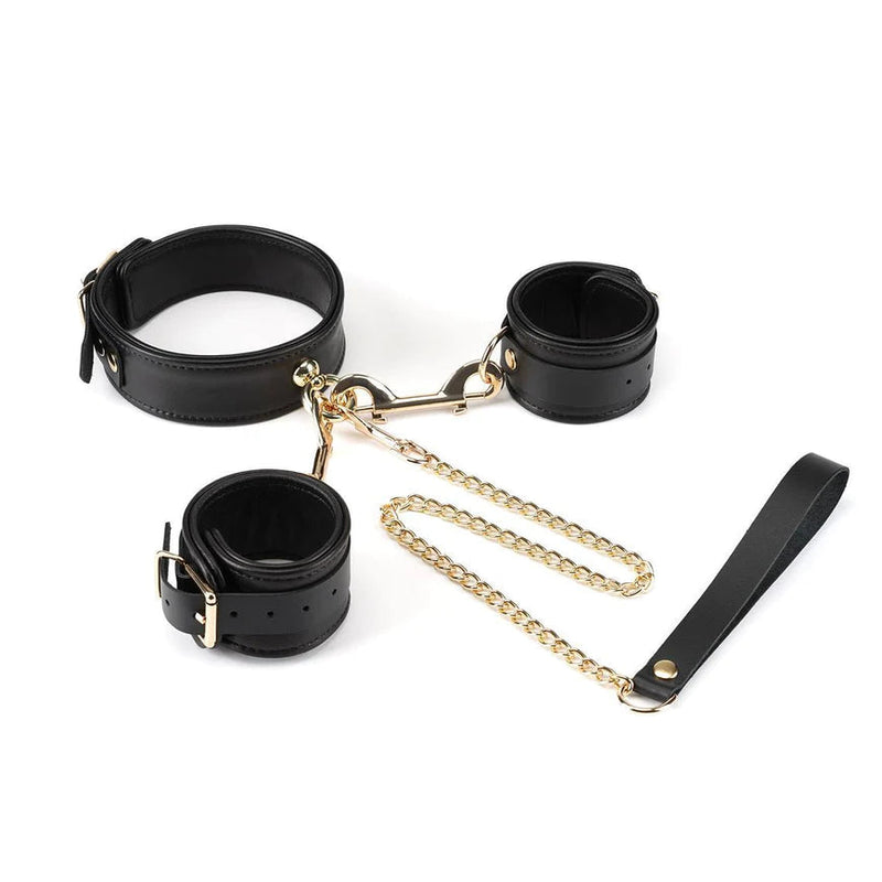 NOIR LEATHER COLLAR TO WRIST CUFFS