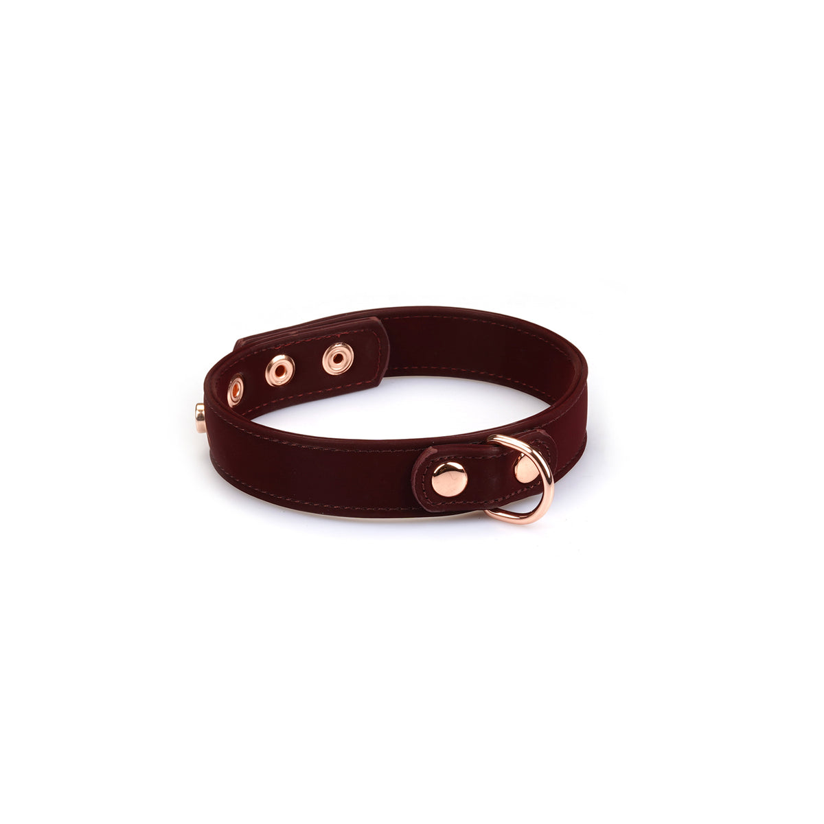 WINE LEATHER COLLAR WITH NIPPLE CLAMPS