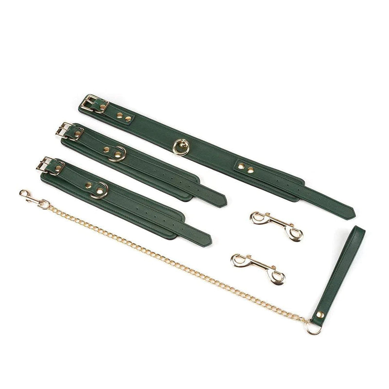 MOSSY LEATHER COLLAR TO WRIST CUFFS