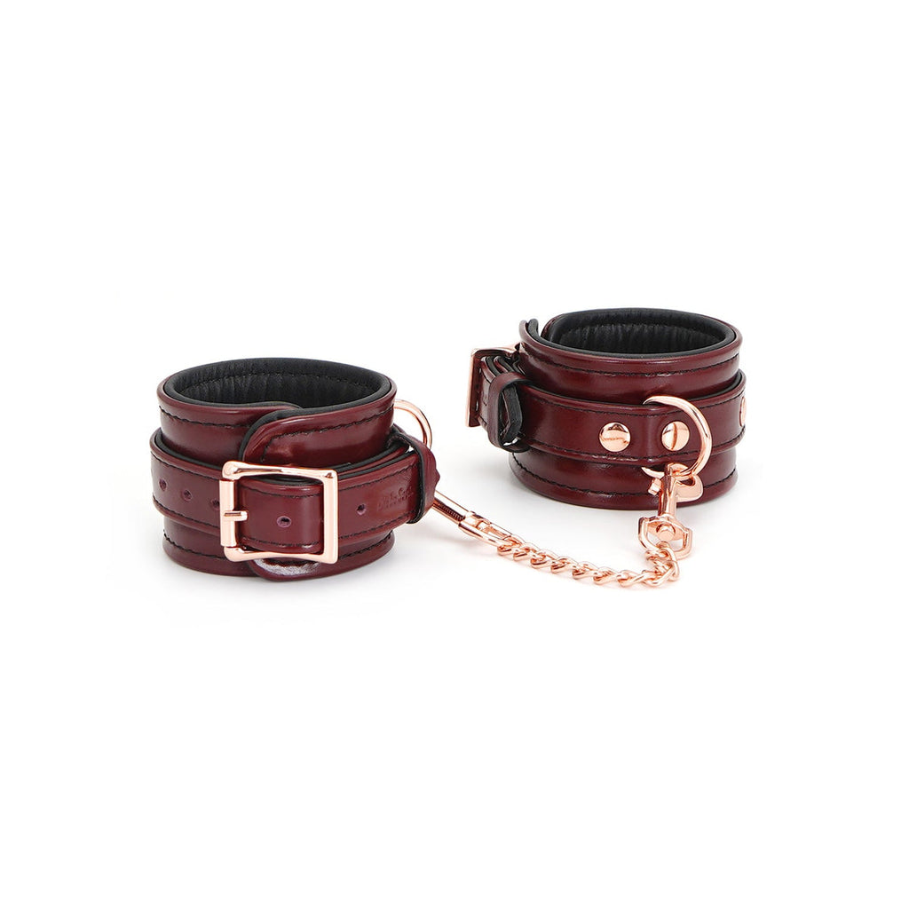 WINE LEATHER HANDCUFFS