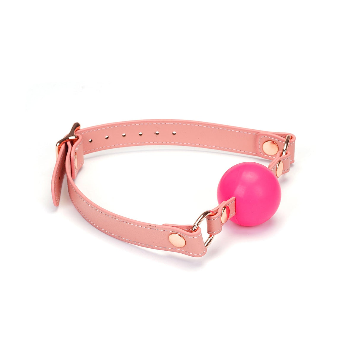 CANDY BALL GAG WITH LEATHER STRAPS