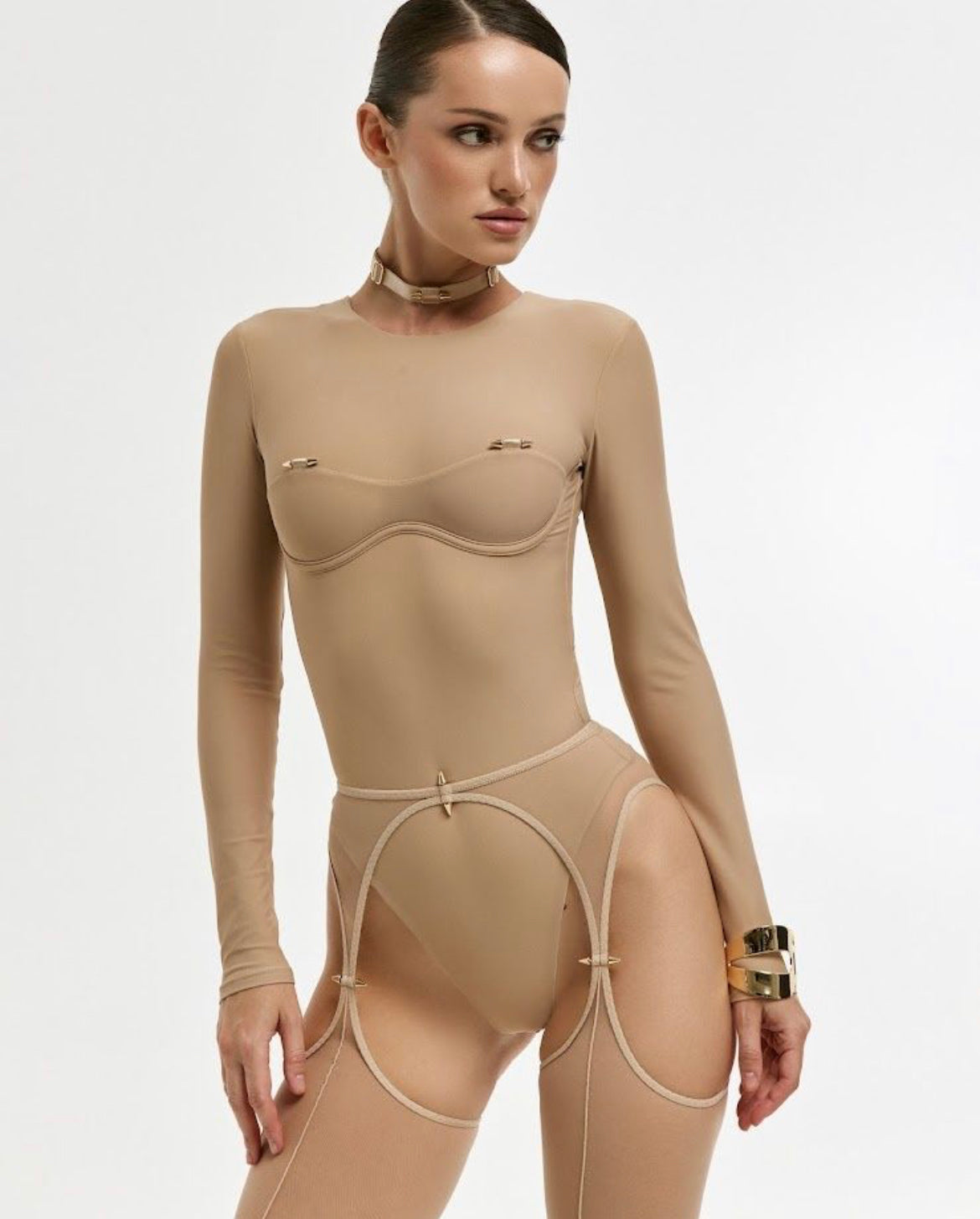 MOLLY NUDE LONG SLEEVE BODYSUIT
