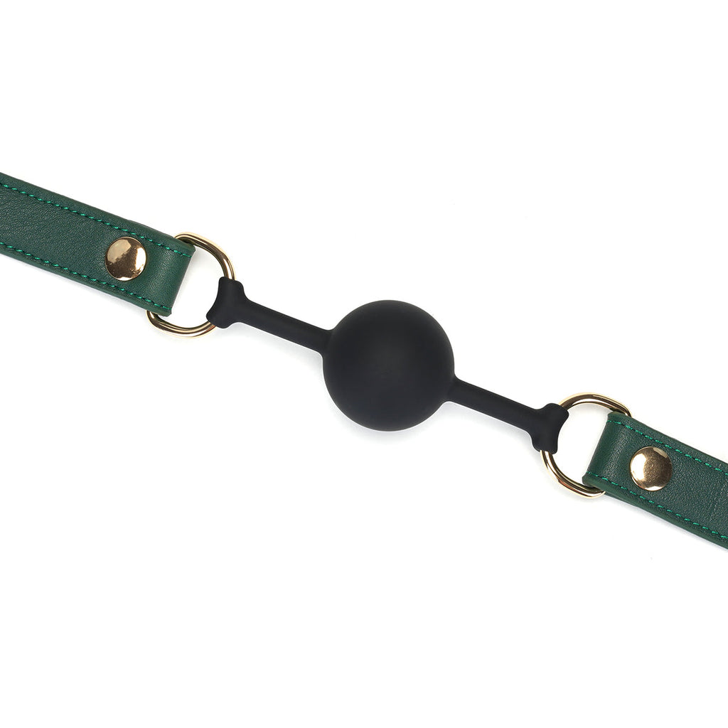 MOSSY BALL GAG WITH LEATHER STRAPS
