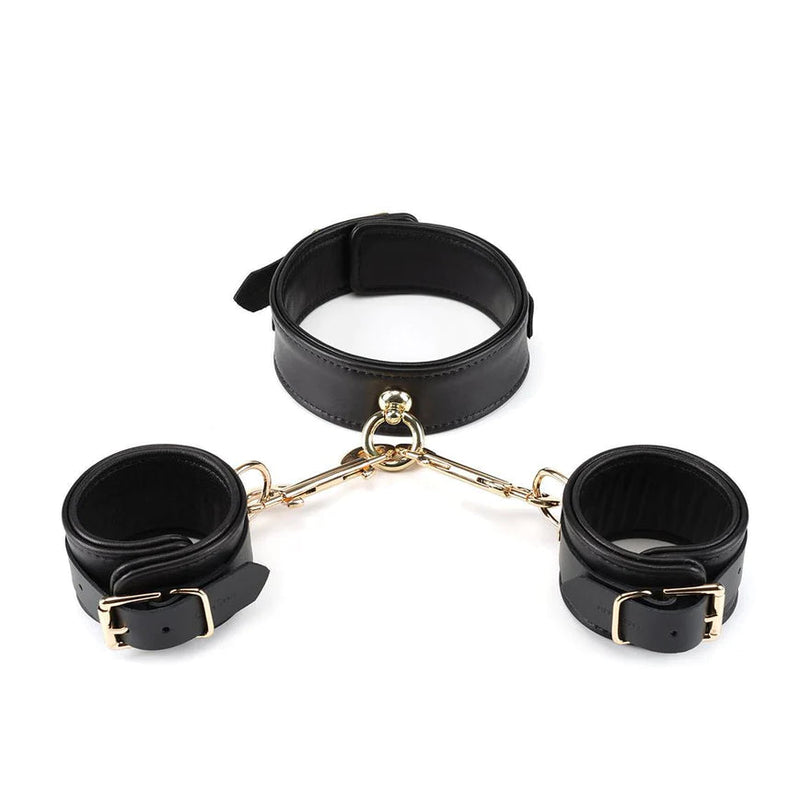 NOIR LEATHER COLLAR TO WRIST CUFFS