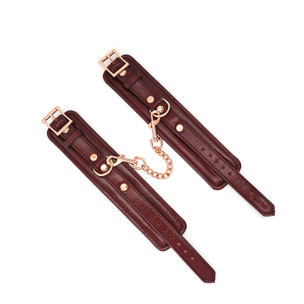 WINE LEATHER HANDCUFFS