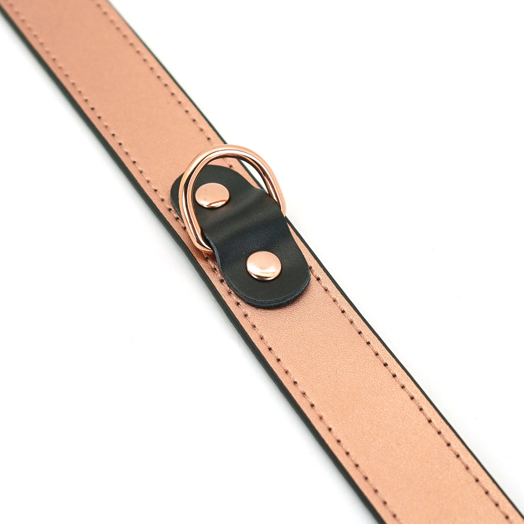 GOLDROSE LEATHER COLLAR WITH NIPPLE CLAMPS