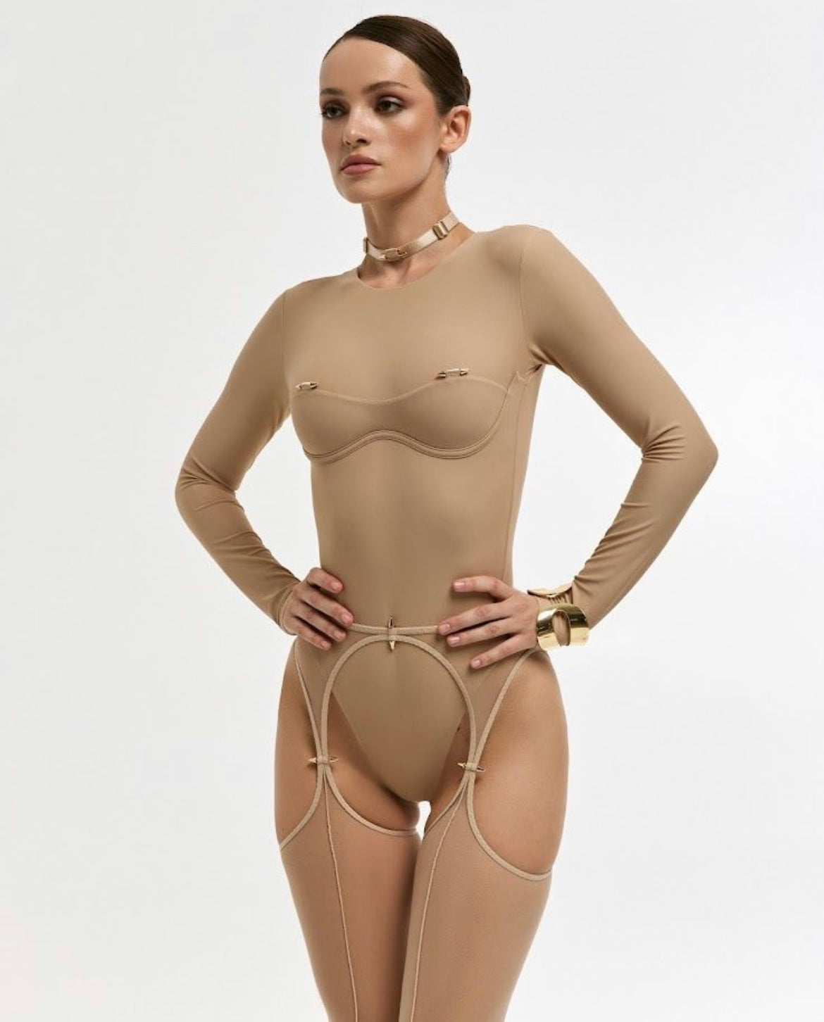 MOLLY NUDE LONG SLEEVE BODYSUIT