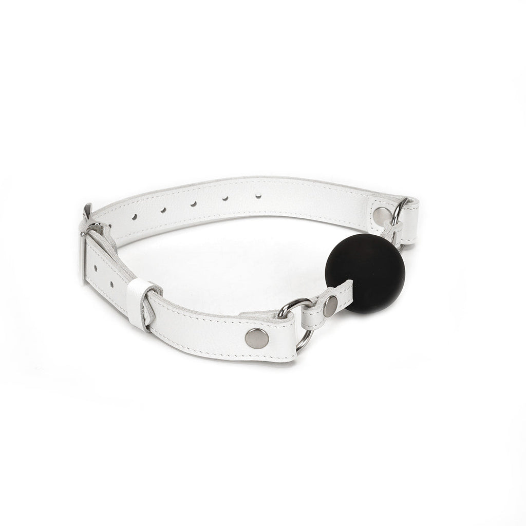 BLANC BALL GAG WITH LEATHER STRAPS