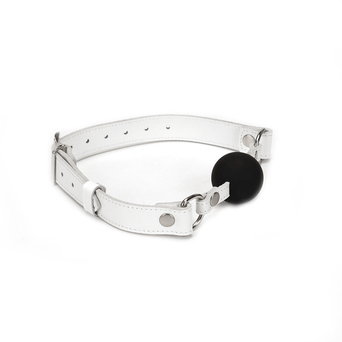 BLANC BALL GAG WITH LEATHER STRAPS