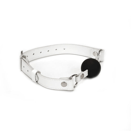 BLANC BALL GAG WITH LEATHER STRAPS