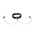 NOIR LEATHER COLLAR WITH NIPPLE CLAMPS