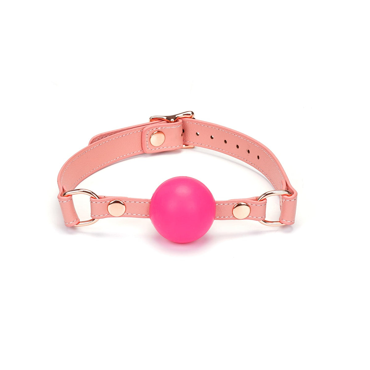 CANDY BALL GAG WITH LEATHER STRAPS