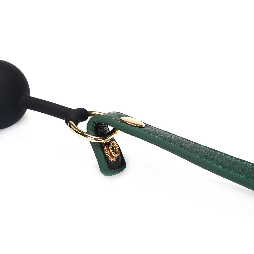 MOSSY BALL GAG WITH LEATHER STRAPS