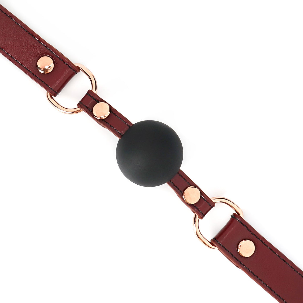 WINE BALL GAG WITH LEATHER STRAPS