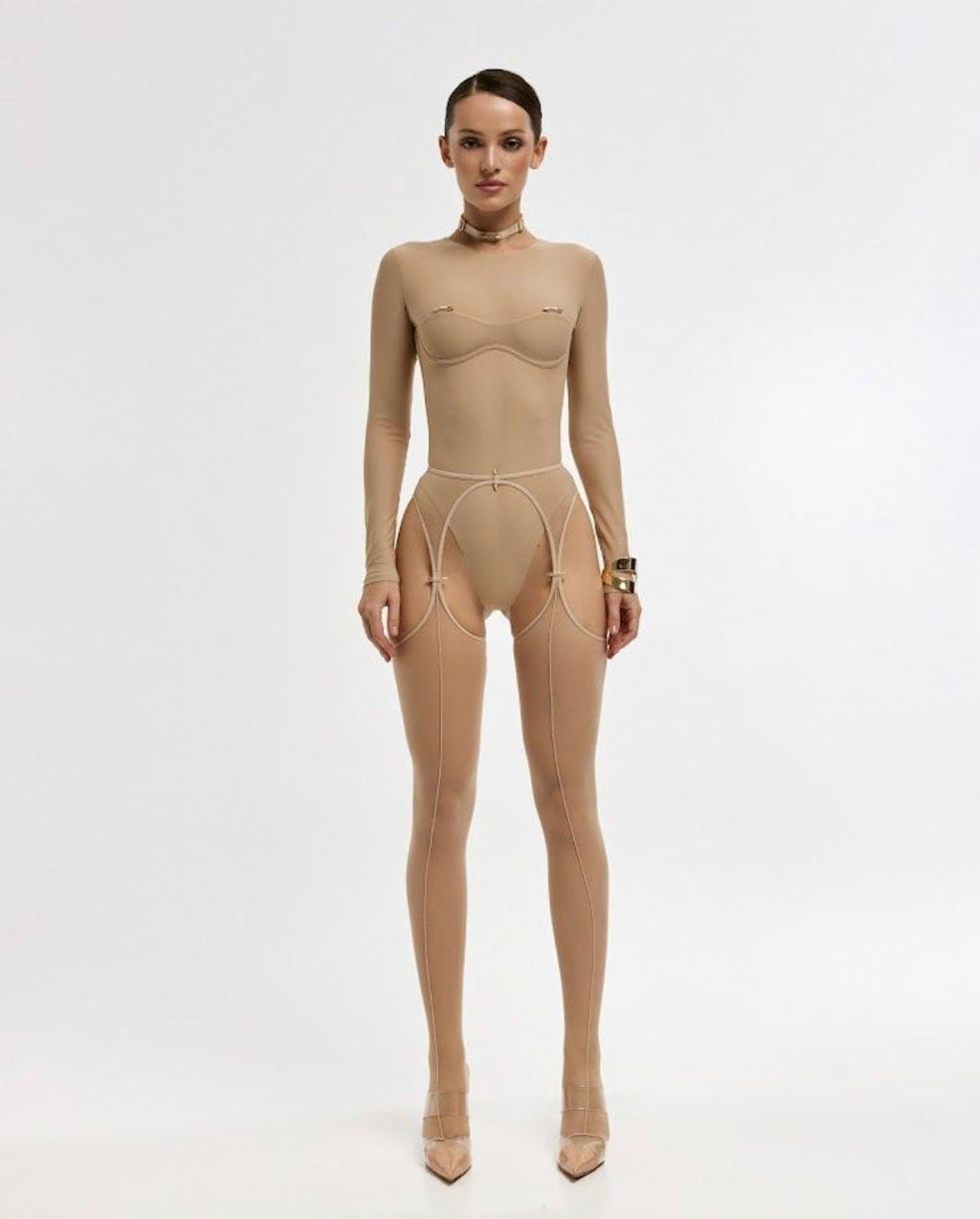MOLLY NUDE LONG SLEEVE BODYSUIT