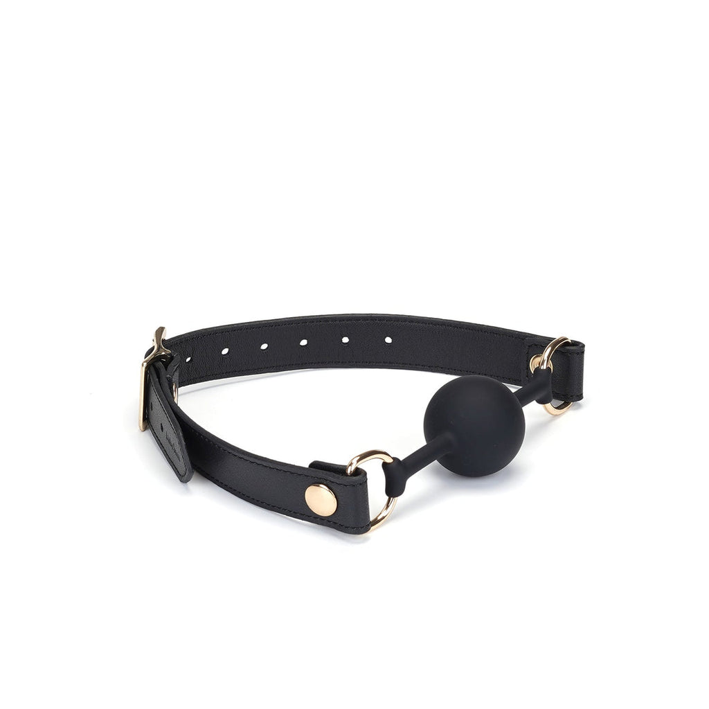 NOIR BALL GAG WITH LEATHER STRAPS
