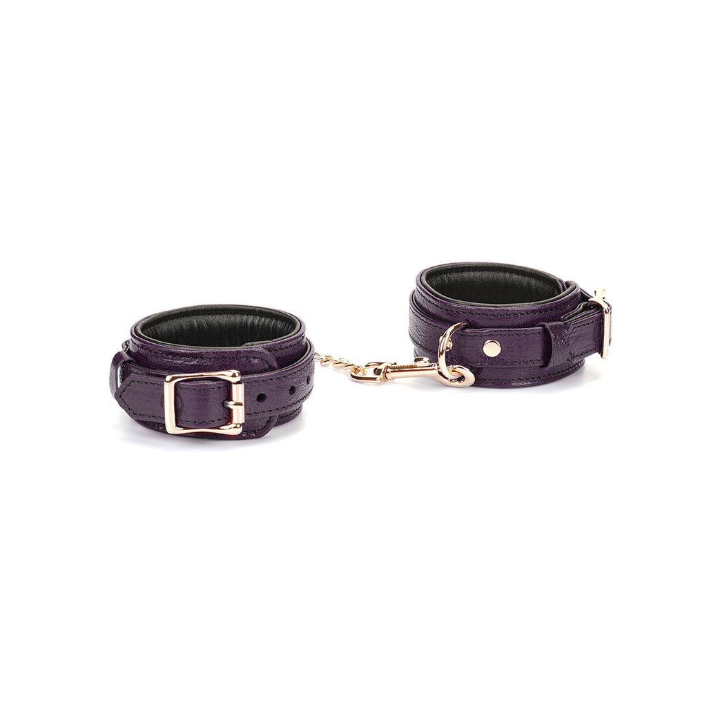 PURP LEATHER HANDCUFFS