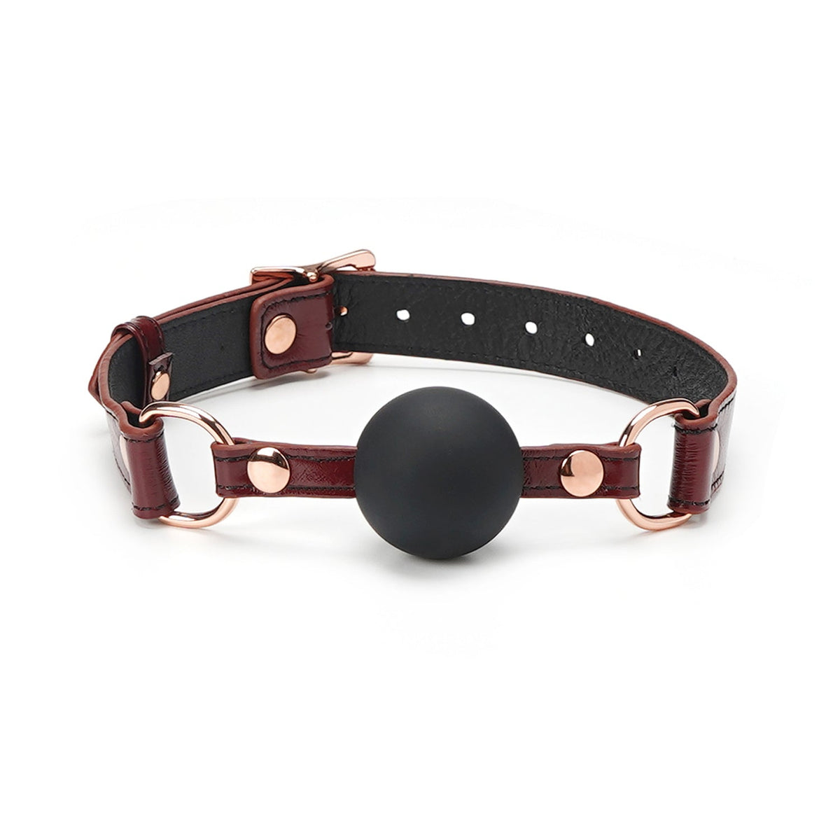 WINE BALL GAG WITH LEATHER STRAPS