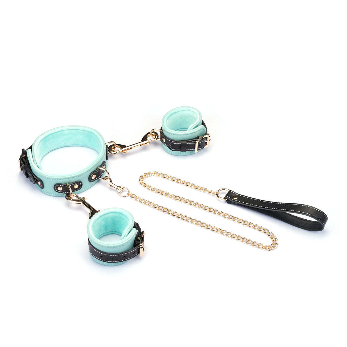 OCEAN LEATHER COLLAR TO WRIST CUFFS