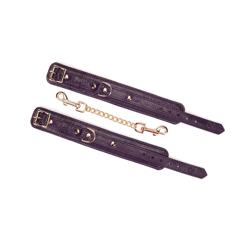 PURP LEATHER HANDCUFFS