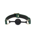 MOSSY BALL GAG WITH LEATHER STRAPS