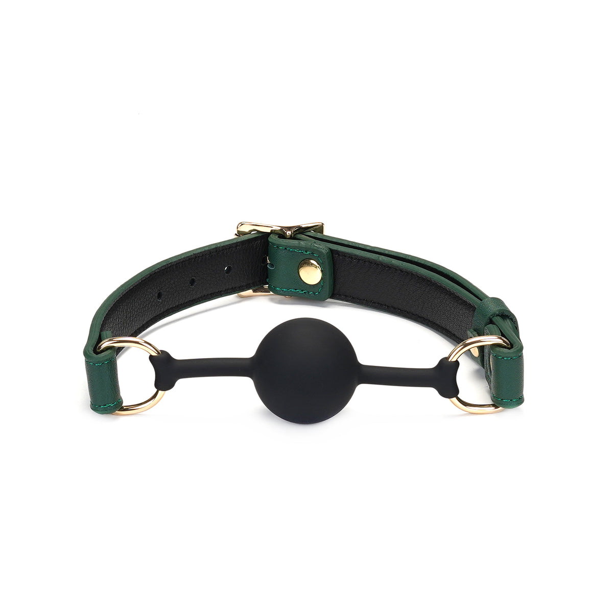 MOSSY BALL GAG WITH LEATHER STRAPS