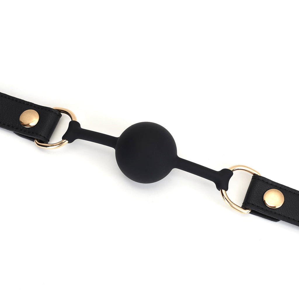 NOIR BALL GAG WITH LEATHER STRAPS